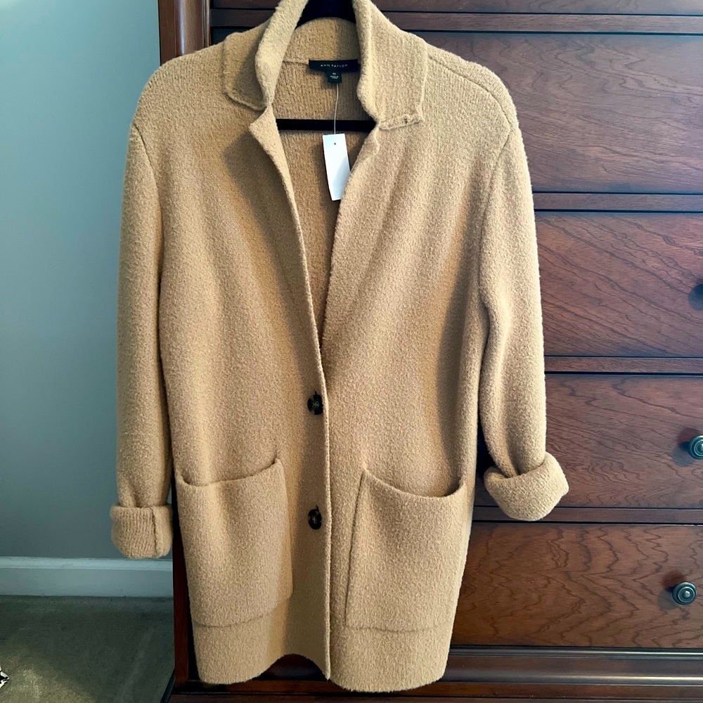 Ann Taylor Fuzzy Sweater Coat